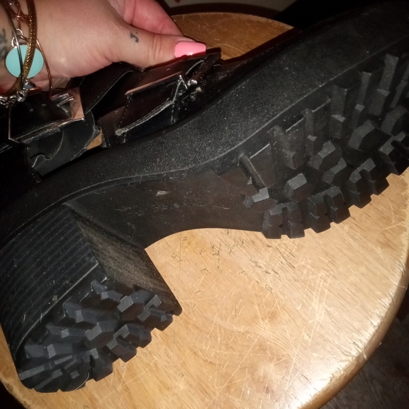 Black chunky short boots size 10 womens - Picture 5 of 6